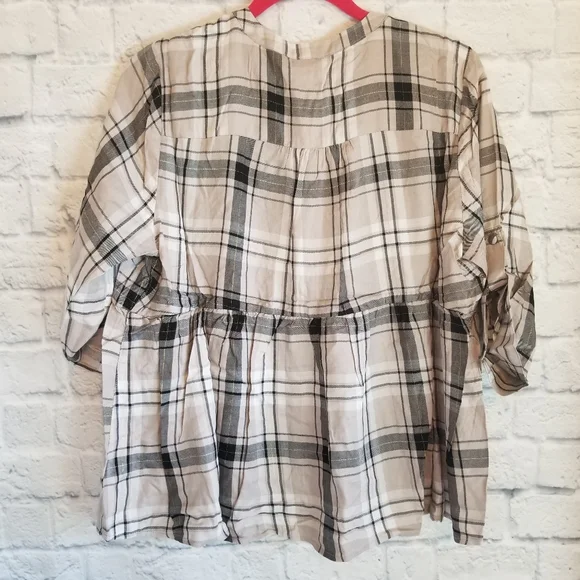 Torrid Plaid Babydoll Flowy Twill Button Shirt New - Picture 4 of 10